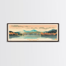 Carregar imagem no visualizador da galeria, Burnsville Lake West Virginia Framed Canvas Print, Midcentury Modern Panoramic Wall Art, Living Room Decor, Pop Art, Travel Poster Art, Scenic Nature Painting
