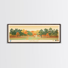 Carregar imagem no visualizador da galeria, Canobie Lake New Hamphire Framed Canvas Print, Midcentury Modern Panoramic Wall Art, Living Room Decor, Pop Art, Travel Poster Art, Scenic Nature Painting
