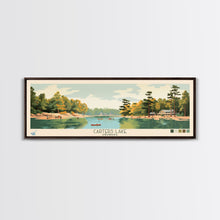 Cargar imagen en el visor de la galería, Carters Lake Georgia Framed Canvas Print, Pop Art Panoramic Travel Poster, Midcentury Modern, Wall Art, Scenic Nature Painting, Bedroom Decor, Living Room Art
