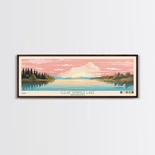 Cargar imagen en el visor de la galería, Clear Springs Lake Mississippi Framed Canvas Print, Pop Art Panoramic Travel Poster, Midcentury Modern, Wall Art, Scenic Nature Painting, Bedroom Decor, Living Room Art
