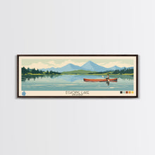 Load image into Gallery viewer, Echoing Lake Ontario Framed Canvas Print, Panoramic Art, Midcentury Modern, Pop Art, Bedroom Decor, Travel Poster, Lake View
