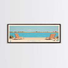 Load image into Gallery viewer, El Dorado Lake Kansas Framed Canvas Print, Panoramic Wall Art, Midcentury Modern, Pop Art, Living Room Art, Travel Poster, Vintage Lake Art
