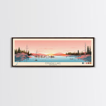 Load image into Gallery viewer, Ennadai Lake Nunavut Framed Canvas Print, Panoramic Wall Art, Midcentury Modern, Pop Art, Bedroom Decor, Travel Poster, Lake View
