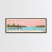 Carregar imagem no visualizador da galeria, Eufaula Lake Oklahoma Framed Canvas Print, Panoramic Art, Midcentury Modern, Pop Art, Living Room Wall Art, Travel Poster, Nature Art
