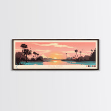 Carregar imagem no visualizador da galeria, False River Louisiana Framed Canvas Print, Panoramic Wall Art, Midcentury Modern, Pop Art, Bedroom Decor, Travel Poster, Lake View, Artistic Decor
