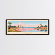 Cargar imagen en el visor de la galería, Fellows Lake Missouri Framed Canvas Print, Panoramic Wall Art, Midcentury Modern, Pop Art, Bedroom Decor, Travel Poster, Artistic Decor, Nature Painting
