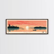 Cargar imagen en el visor de la galería, Findley Lake Ohio Framed Canvas Print, Panoramic Wall Art, Midcentury Modern, Pop Art, Bedroom Decor, Travel Poster, Nature Art, Artistic Decor
