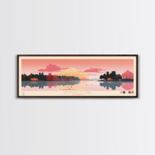 Load image into Gallery viewer, Smithville Lake, Missouri Framed Canvas Print, Lake House Art, Midcentury Modern Decor, Pop Art, Travel Poster, Living Room Wall Art
