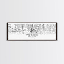 Load image into Gallery viewer, Panoramic Minneapolis City Map, Minnesota Art, Map Print, Minimalist Wall Art, Canvas Art, Housewarming Gift, Street Map Art, Closing Gift
