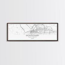 Load image into Gallery viewer, Panoramic Montgomery City Map, Alabama Art, Map Print, Minimalist Wall Art, Canvas Art, Housewarming Gift, Street Map Art, Closing Gift
