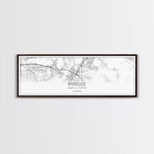 Load image into Gallery viewer, Panoramic Riverside City Map, California Art, Map Print, Minimalist Wall Art, Canvas Art, Housewarming Gift, Street Map Art, Closing Gift
