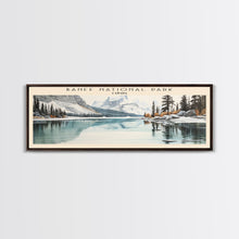 Load image into Gallery viewer, Banff National Park COUNTRY | Framed Travel Poster Canvas Print | Trendy Wall Art | Watercolor Painting | Living Room Art | Unique Art
