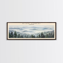 Carregar imagem no visualizador da galeria, Black Forest Framed Canvas Print Travel Poster | Wall Art | Home Decor | Gift For Travel Lover | Wall Hanging | Original Art
