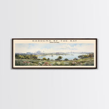 Load image into Gallery viewer, Gardens by the Bay COUNTRY | Framed Travel Poster Canvas Print | Trendy Wall Art | Watercolor Painting | Living Room Art | Unique Art
