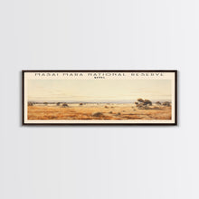 Load image into Gallery viewer, Masai Mara National Reserve Travel Print Wall Art, Travel Poster Print, Retro Style COUNTRY Home Decor, Wall Hanging, Travel Gift Idea, Unique Metal Art
