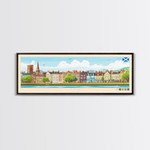 Carregar imagem no visualizador da galeria, Ayr, Scotland Panoramic Travel Poster Canvas Print, Ayr, Scotland Painting, Scotland Art, Ayr Travel Art, Living Room Painting
