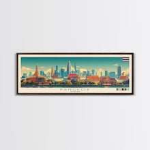 Load image into Gallery viewer, Bangkok, Thailand Travel Poster Panoramic Canvas Print, Bangkok, Thailand Painting, Thailand Art, Bangkok Travel Art, Guest Room Painting
