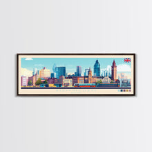Cargar imagen en el visor de la galería, Birmingham, England Travel Poster Panoramic Canvas Print, Birmingham, England Painting, England Art, Birmingham Travel Art, Guest Room Painting
