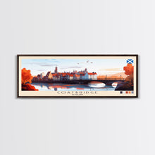 Load image into Gallery viewer, Coatbridge, Scotland Panoramic Travel Poster Canvas Print, Coatbridge, Scotland Painting, Scotland Art, Coatbridge Panoramic Travel Art, Travel Painting
