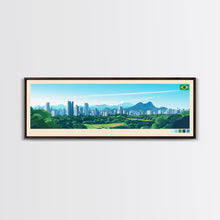 Load image into Gallery viewer, Curitiba, Brazil Panoramic Travel Poster Canvas Print, Curitiba, Brazil Painting, Brazil Art, Curitiba Travel Art, Living Room Painting
