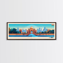 Load image into Gallery viewer, Delhi, India Travel Poster Panoramic Canvas Print, Delhi, India Painting, India Art, Delhi Travel Art, Guest Room Painting
