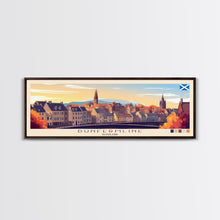 Load image into Gallery viewer, Dunfermline, Scotland Panoramic Travel Poster Canvas Print, Dunfermline, Scotland Painting, Scotland Art, Dunfermline Travel Art, Guest Room Painting
