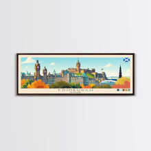 Load image into Gallery viewer, Edinburgh, Scotland Panoramic Travel Poster Canvas Print, Edinburgh, Scotland Painting, Scotland Art, Edinburgh Travel Art, Guest Room Painting
