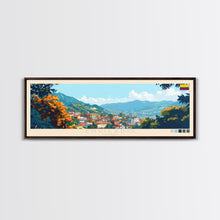 Load image into Gallery viewer, Envigado, Colombia Panoramic Travel Poster Canvas Print, Envigado, Colombia Painting, Colombia Art, Envigado Panoramic Travel Art, Travel Painting
