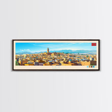 Cargar imagen en el visor de la galería, Fez, Morocco Travel Poster Panoramic Canvas Print, Fez, Morocco Painting, Morocco Art, Fez Travel Art, Guest Room Painting
