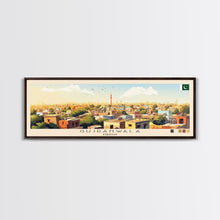 Load image into Gallery viewer, Gujranwala, Pakistan Travel Poster Panoramic Canvas Print, Gujranwala, Pakistan Painting, Pakistan Art, Gujranwala Travel Art, Guest Room Painting
