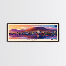 Cargar imagen en el visor de la galería, Hobart, Australia Panoramic Travel Poster Canvas Print, Hobart, Australia Painting, Australia Art, Hobart Travel Art, Guest Room Painting
