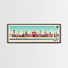 Load image into Gallery viewer, Lahore, Pakistan Panoramic Travel Poster Canvas Print, Lahore, Pakistan Painting, Pakistan Art, Lahore Travel Art, Guest Room Painting
