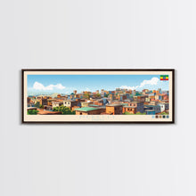 Load image into Gallery viewer, Mekelle, Ethiopia Panoramic Travel Poster Canvas Print, Mekelle, Ethiopia Painting, Ethiopia Art, Mekelle Panoramic Travel Art, Travel Painting
