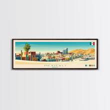 Load image into Gallery viewer, Mexicali, Mexico Panoramic Travel Poster Canvas Print, Mexicali, Mexico Painting, Mexico Art, Mexicali Panoramic Travel Art, Travel Painting
