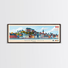 Load image into Gallery viewer, Quebec City, Canada Panoramic Travel Poster Canvas Print, Quebec City, Canada Painting, Canada Art, Quebec City Travel Art, Guest Room Painting
