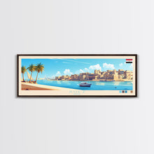 Load image into Gallery viewer, Suez, Egypt Travel Poster Panoramic Canvas Print, Suez, Egypt Painting, Egypt Art, Suez Travel Art, Guest Room Painting
