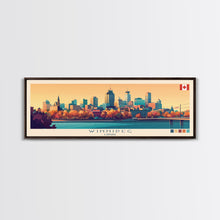 Load image into Gallery viewer, Winnipeg, Canada Panoramic Travel Poster Canvas Print, Winnipeg, Canada Painting, Canada Art, Winnipeg Travel Art, Guest Room Painting

