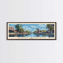 Load image into Gallery viewer, Albury–Wodonga, Australia Panoramic Canvas Print, Albury–Wodonga, Australia Painting, Australia Art, Albury–Wodonga Travel Poster, Travel Art, Housewarming Gift
