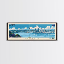 Carregar imagem no visualizador da galeria, Auckland, New Zealand Panoramic Canvas Print, Auckland, New Zealand Painting, New Zealand Art, Auckland Travel Poster, Travel Art, Vacation Gift

