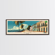 Load image into Gallery viewer, Belem, Brazil Panoramic Canvas Print, Belem, Brazil Painting, Brazil Art, Belem Travel Poster, Travel Art, Housewarming Gift
