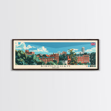 Cargar imagen en el visor de la galería, Birmingham, England Panoramic Canvas Print, Birmingham, England Painting, England Art, Birmingham Travel Poster, Travel Art, Guest Room Painting
