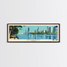 Load image into Gallery viewer, Brisbane, Australia Panoramic Canvas Print, Brisbane, Australia Painting, Australia Art, Brisbane Travel Poster, Travel Art, Living Room Painting
