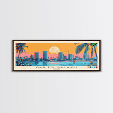 Load image into Gallery viewer, Dar es Salaam, Tanzania Panoramic Canvas Print, Dar es Salaam, Tanzania Painting, Tanzania Art, Dar es Salaam Travel Poster, Travel Art, Living Room Painting
