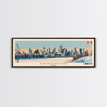 Load image into Gallery viewer, Edmonton, Canada Panoramic Canvas Print, Edmonton, Canada Painting, Canada Art, Edmonton Travel Poster, Travel Art, Living Room Painting
