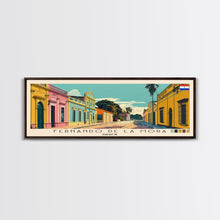 Load image into Gallery viewer, Fernando de la Mora, Paraguay Panoramic Canvas Print, Fernando de la Mora, Paraguay Painting, Paraguay Art, Fernando de la Mora Travel Poster, Travel Art, Guest Room Painting
