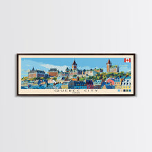 Load image into Gallery viewer, Quebec City, Canada Panoramic Canvas Print, Quebec City, Canada Painting, Canada Art, Quebec City Travel Poster, Travel Art, Vacation Gift
