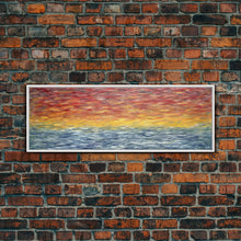 Carregar imagem no visualizador da galeria, Abstract Ocean Horizon Wall Art, Colorful Abstract, Framed Abstract Print Art, Sunset, Sea, Vibrant Art, Panoramic, Wall Art, Canvas Print
