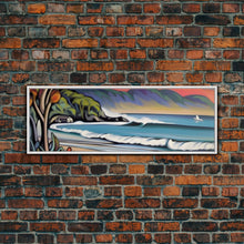 Carregar imagem no visualizador da galeria, Abstract Beach Canvas Art Print, Sea, Ocean, Seascape, Nature, Waves, Beach House Art, Wall Decor, Panoramic, Wall Art, Canvas Print
