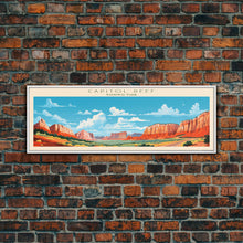 Carregar imagem no visualizador da galeria, Capitol Reef National Park, Panoramic Utah Travel Art, National Park Print, Minimalist Travel Art, Midcentury Modern Style Landscape
