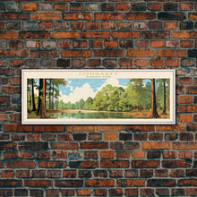 Cargar imagen en el visor de la galería, Congaree National Park, Panoramic South Carolina Travel Art, National Park Print, Minimalist Travel Art, Midcentury Modern Style Landscape

